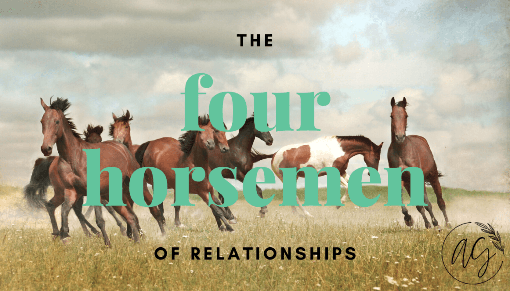 a picture of horses with a caption "the four horsemen of relationships"