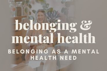 Woman sitting together in a calm, supportive community space representing belonging and community mental health